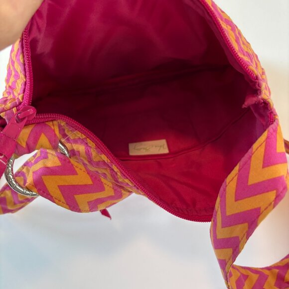 Vera Bradley Matched Set Zigzag Quilted Crossbody Bag Wallet Set Pink/Orange - Picture 7 of 12